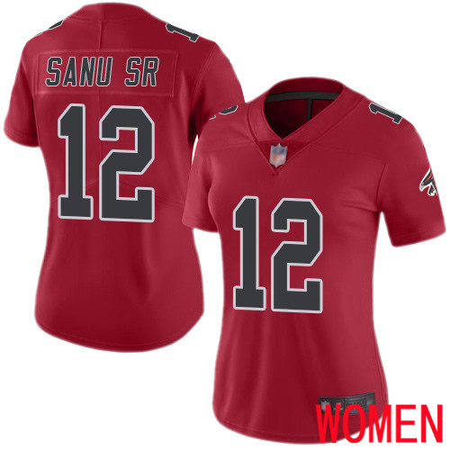 Atlanta Falcons Limited Red Women Mohamed Sanu Jersey NFL Football #12 Rush Vapor Untouchable